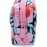 Pen+Gear Floral Vines Pencil Pouch in Navy with Bright Pink Flowers