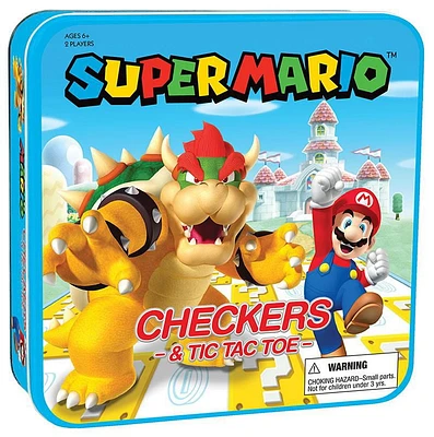 USAopoly DAMES & TIC TAC TOE: Super Mario Contre Bowser Jeu De Plateau