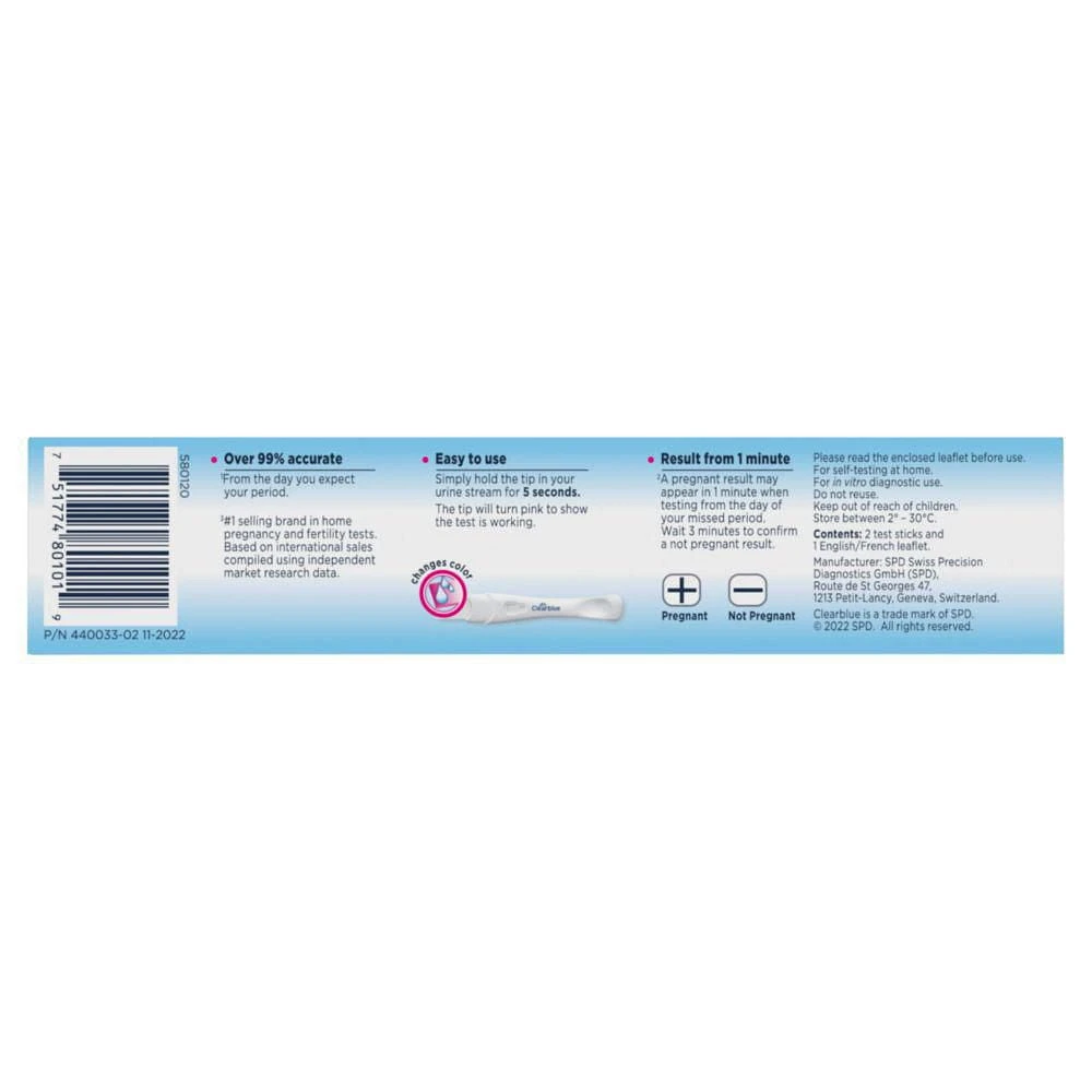 Clearblue Rapid Detection Pregnancy Test, 2 Count