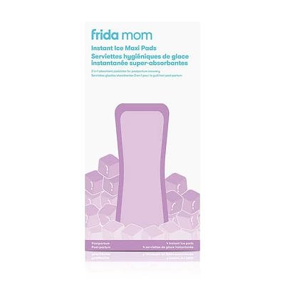 Frida Mom - 2-in-1 Absorbent Postpartum Perineal Ice Maxi Pads - Instant Cold Therapy Packs and Absorbent Maternity Pad in One Ready-to-use Padsicle for After Birth - Newborn Baby Hospital Bag Essential - Baby Shower Gift, 4 Pack