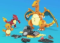 MEGA Pokémon Building Toy Kit Charmander Set with 3 Action Figures (313 Pieces) for Kids