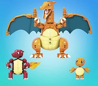 MEGA Pokémon Building Toy Kit Charmander Set with 3 Action Figures (313 Pieces) for Kids