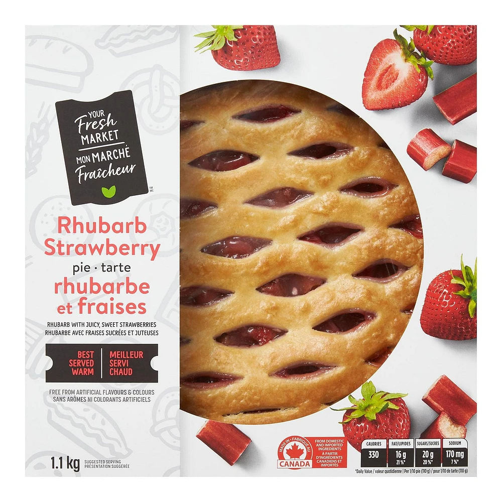 Tarte à la rhubarbe et aux fraises Mon marché fraîcheur de 10 po 1,1 kg