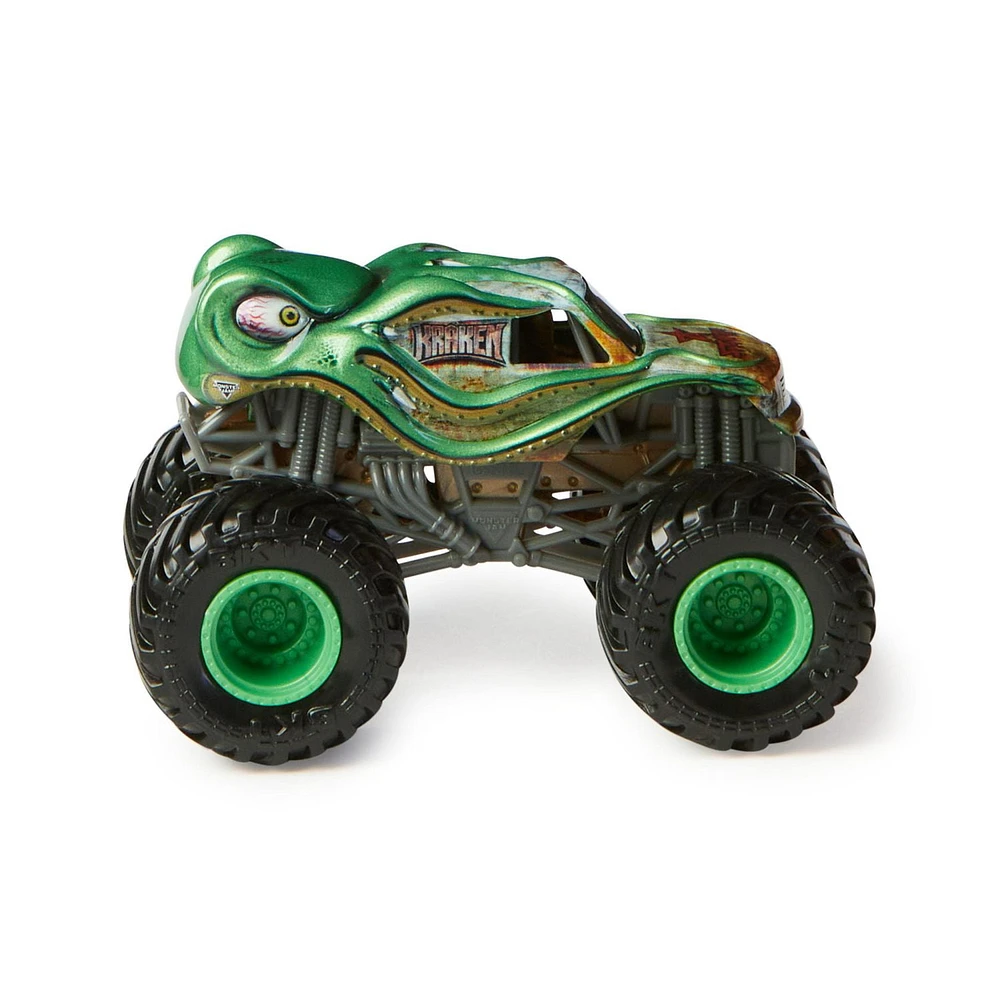 Monster Jam, Monster truck Kraken officiel, véhicule en métal moulé, série Arena Favorites, échelle 1:64, jouets pour garçons à partir de 3 ans