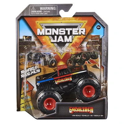 Monster Jam, Monster truck Excaliber officiel, véhicule en métal moulé, échelle 1:64, jouets pour garçons à partir de 3 ans