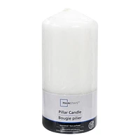 Mainstays Unscented White Pillar Candle, 2.8" Dia x 6"H