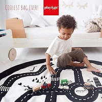 Play & Go - Roadmap Racing - 3-in-1 Play Mat - Storage Bag & Diaper Bag - Street Racing Theme for Toy Cars - Fun & Interactive for Kids - 140 cm Diameter - Suitable for Newborn to Toddler - Easy to Carry Everywhere