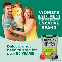 DulcoLax Soft Chews, Laxative for Gentle Occasional Constipation Relief For Adults and Kids Ages 12 and Over, Vegan, Stimulant-Free, Gluten-Free Laxatives, Mixed Berry, 30 Count, 30 count