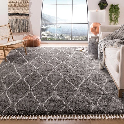 Safavieh Moroccan Fringe Shag Nina Geometric Plush Area Rug