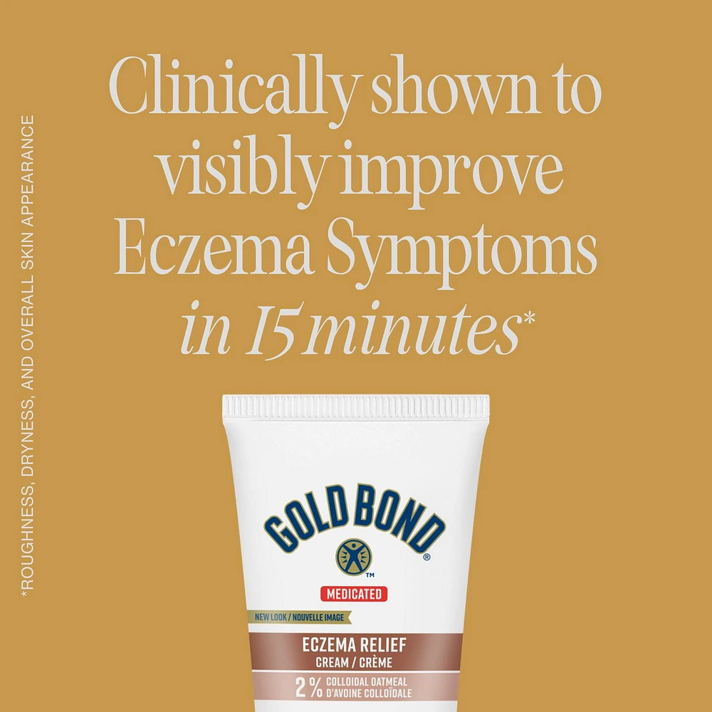 Gold Bond Medicated Eczema Relief Cream, 225ml Tube, Steroid and Fragrance Free Eczema Cream With 2% Colloidal Oatmeal to Relieve Rashes, Itching and Irritation Associated With Eczema, 225 mL