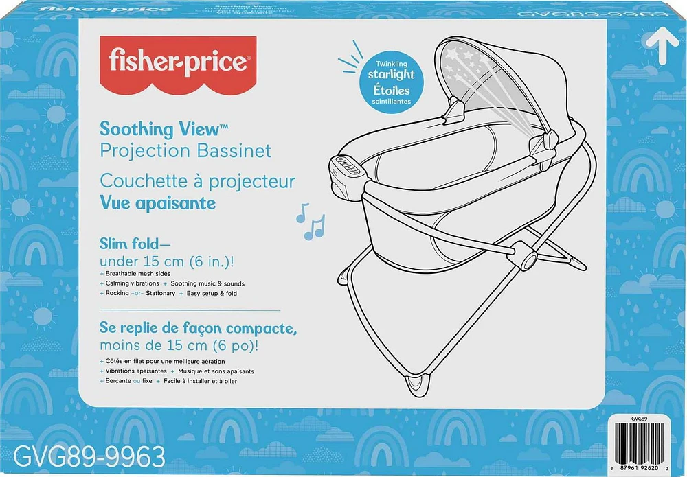 Fisher-Price Soothing View Projection Bassinet  Rainbow Showers