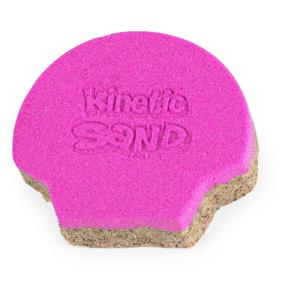 Kinetic Sand, Seashell Container with 4.5oz Neon and Kinetic Beach Sand