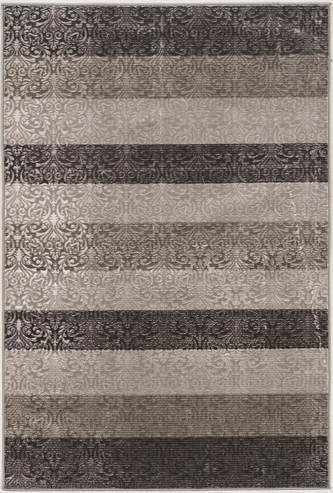 Evolution Damask Stripe 8 ft. x 10 ft. 3 in. Area Rug, Grey & Black