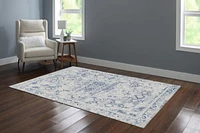 Harris 5' x 7' Washable Area Rug, Grey and Ivory