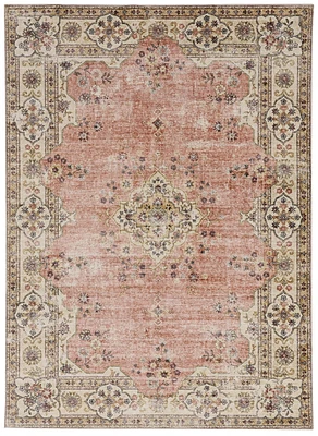 Blanton 2' x 3' Washable Accent Rug, Pink and Ivory