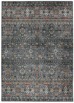 Grant 5' x 7' Washable Area Rug, Teal and Ivory