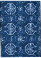 Simon 5' x 7' Washable Area Rug, Blue and Ivory