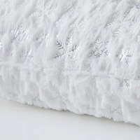 Holiday Time Snowflake Decorative Cushion in White/Silver