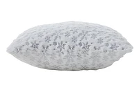 Holiday Time Snowflake Decorative Cushion in White/Silver