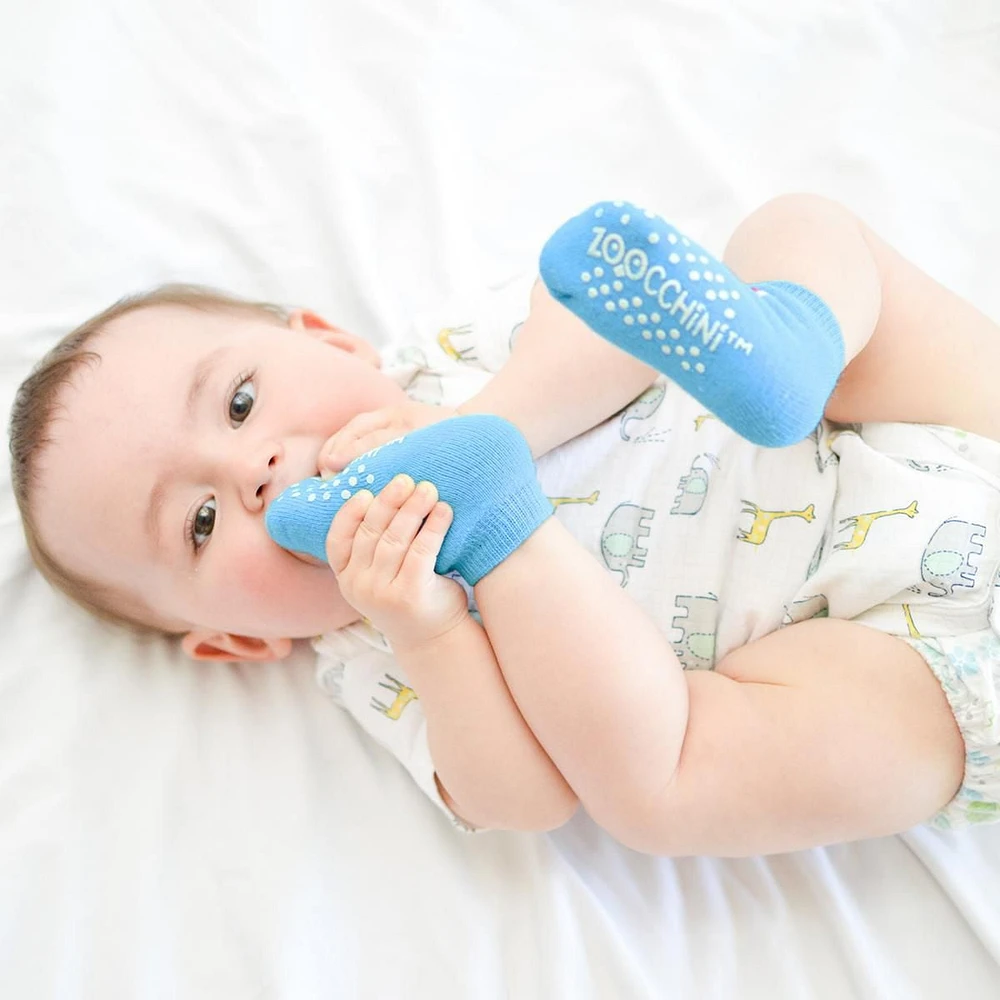 ZOOCCHINI - Baby, Toddler 3 Piece Comfort Terry Socks Set - Coordinated Animal Character Print, Patterned Socks - 3 Pairs