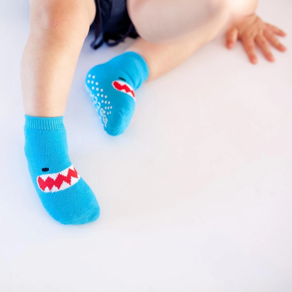 ZOOCCHINI - Baby, Toddler 3 Piece Comfort Terry Socks Set - Coordinated Animal Character Print, Patterned Socks - 3 Pairs