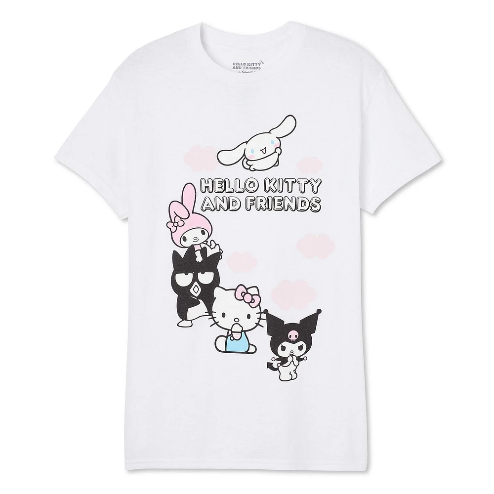 T-shirt coupe garçonne Hello Kitty et ses amis pour femmes