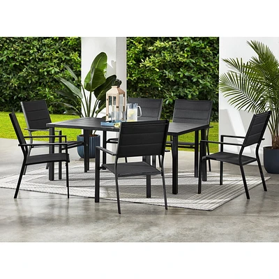 Mainstays Cobble Hill 7-Piece Patio Dining Set - Black