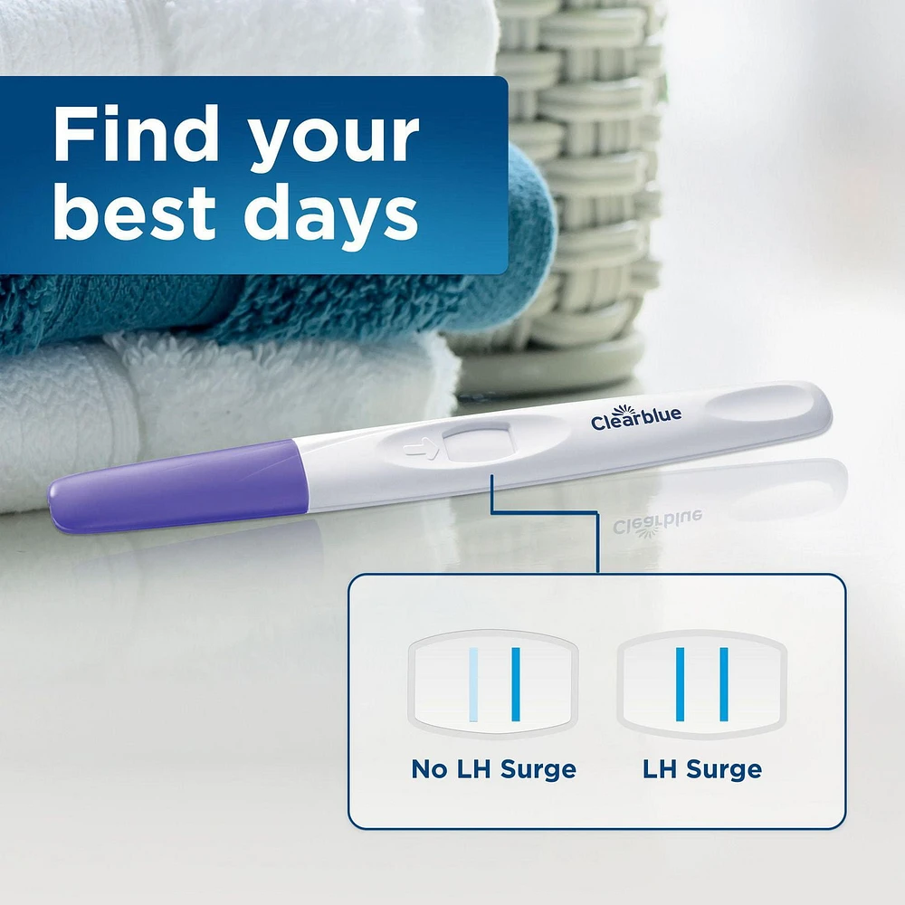 Clearblue Easy Ovulation Test Kit, Home Ovulation Test Sticks, 10 Tests, 10CT