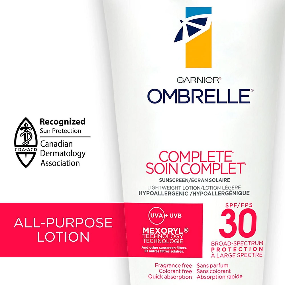 Ombrelle Complete SPF 30 Sunscreen, 200ml, All Purpose Sun Protection Lotion SPF 30