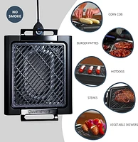 GraniteStone Diamond Indoor Electric Smoke-Less Grill  Black 16 x 14"