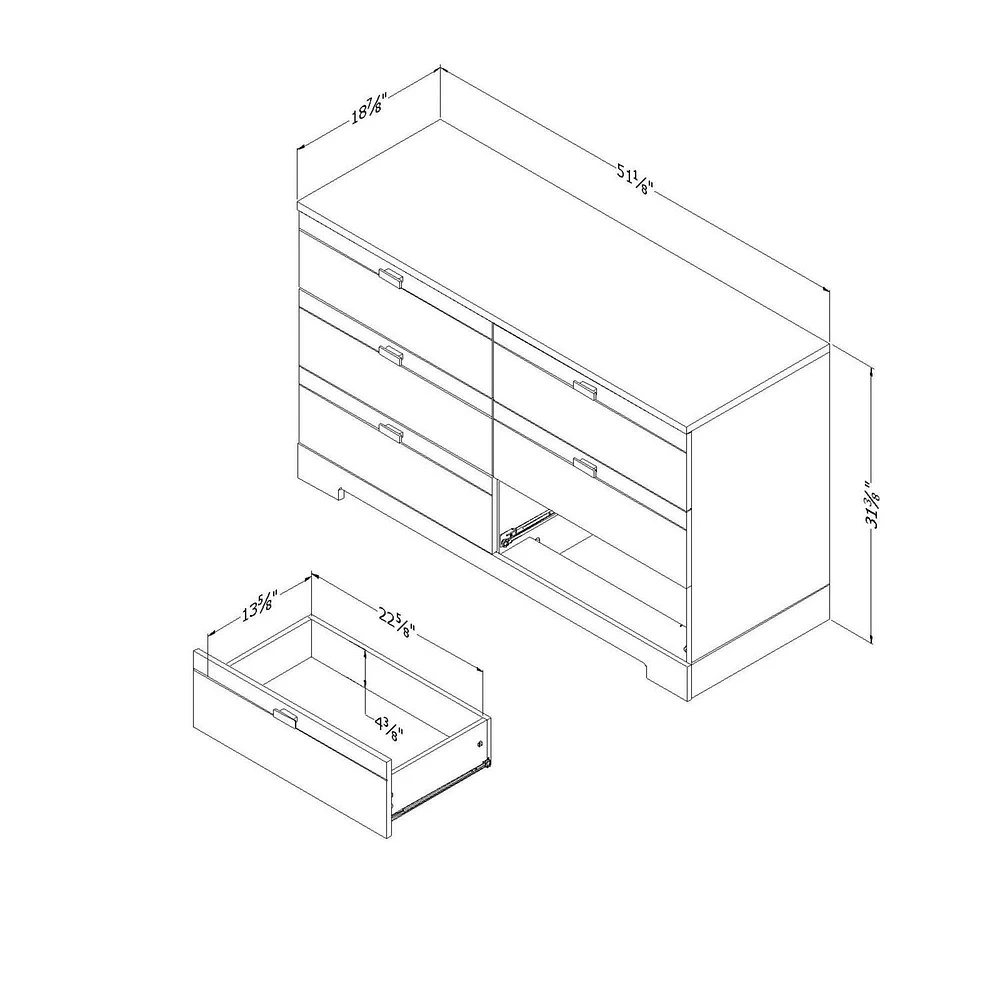 South Shore Reevo 6-Drawer  Dresser