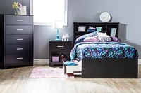 South Shore Twin/Double Chocolate Brown Bed Storage Collection