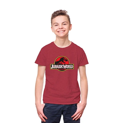 T-shirt à manches courtes avec logo Jurassic World pour garçon Tailles: TP-TG