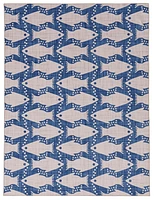 Seabourne 5' x 7' Washable Area Rug, Ivory and Blue