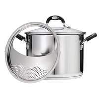 Tramontina Lock & Drain 3 Pc - 8 Qt Stainless Steel Covered Stock Pot