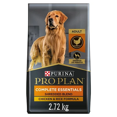 Purina Pro Plan Complete Essentials Bouchées à la Viande Formule Poulet et Riz, Nourriture Sèche pour Chiens