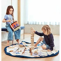 Play & Go - Circus Theme - 3-in-1 Play Mat - Storage Bag & Diaper Bag - Réversible with Elephants & Shapes - Fun & Interactive for Kids - 140 cm Diameter - Suitable for Newborn to Toddler - Easy to Carry Everywhere