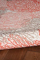 Haylee 5' x 7' Washable Area Rug, Ivory and Coral