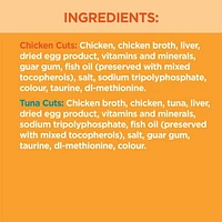 Nourriture humide sans céréales pour chats IAMS PERFECT PORTIONS Healthy Adult format variété - Coupes en sauce recette au poulet et recette au thon 12 x 75 g