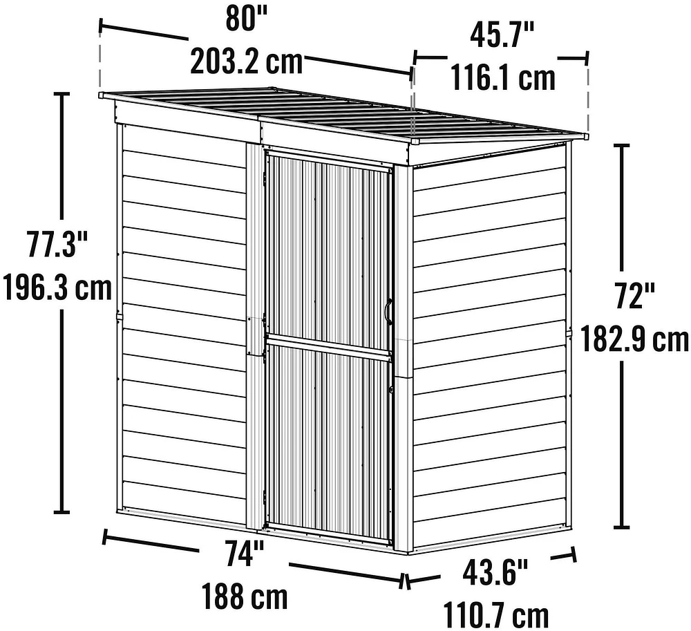 Shed-in-a-Box Steel Storage Shed 6 x 4 ft. Galvanized Charcoal/Cream