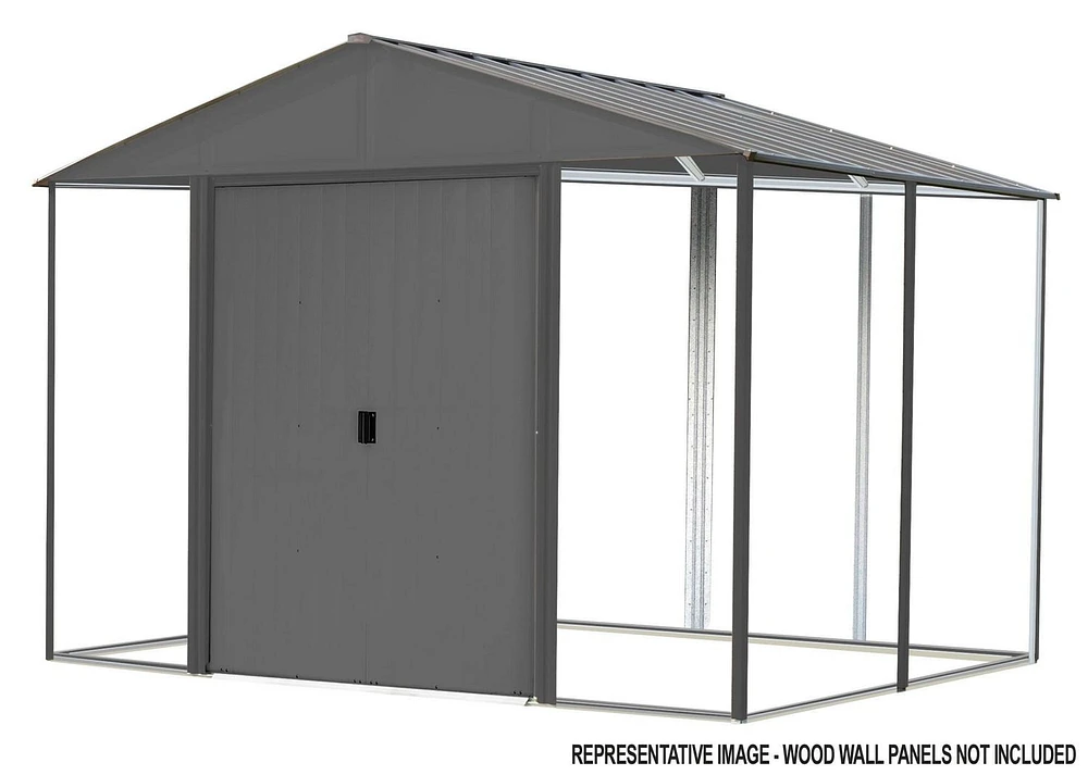 Ironwood Steel Hybrid Shed Kit 8 x 8 ft. Galvanized Anthracite