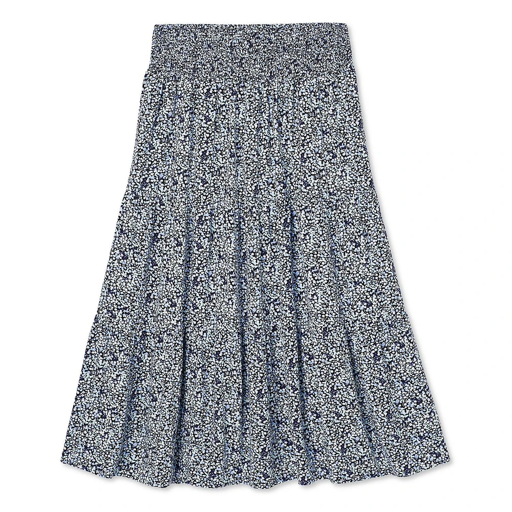 Paisley Sky Maternity Tiered Midi Skirt