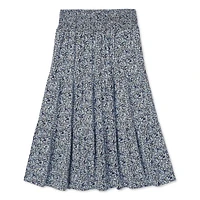 Paisley Sky Maternity Tiered Midi Skirt
