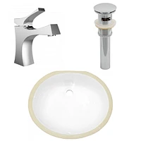 American Imaginations -in. W CSA Oval Bathroom Undermount Sink Set In White