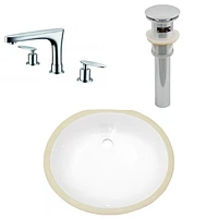 American Imaginations -in. W CSA Oval Bathroom Undermount Sink Set In White