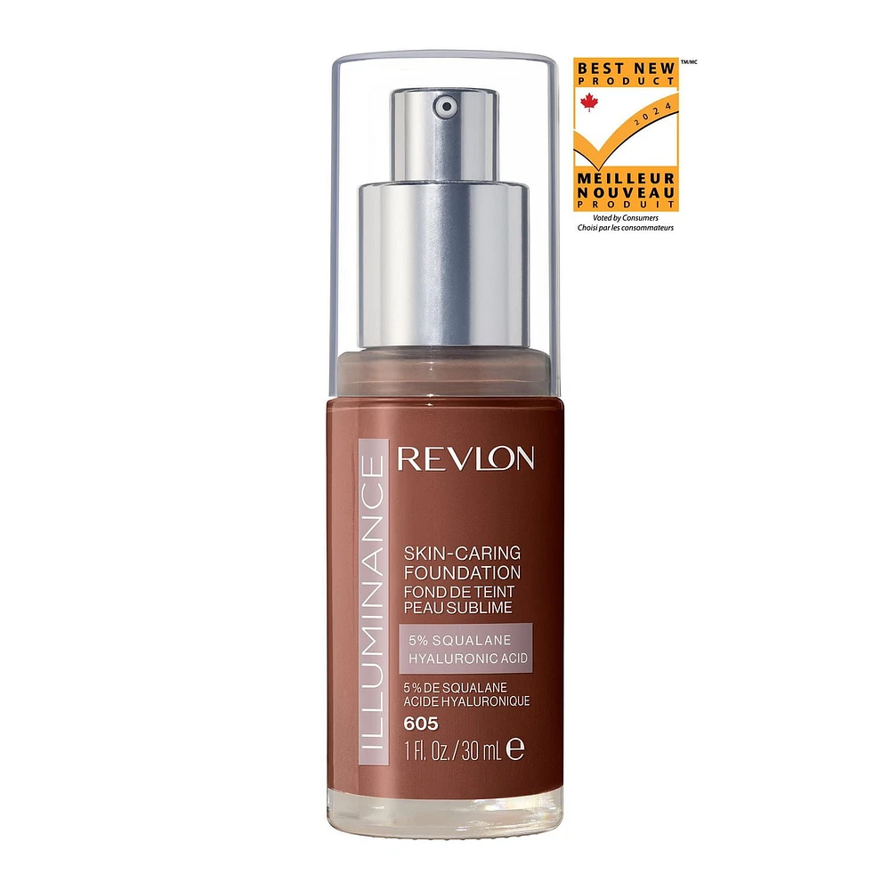 Revlon Illuminance Skin-Caring Liquid Foundation Makeup, Medium Coverage, 30mL, Illuminate your skin’s radiance.