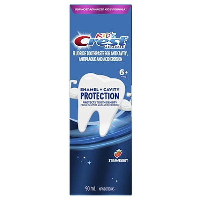 Crest Kids Enamel + Cavity Protection Toothpaste, Strawberry Flavor, 90 mL