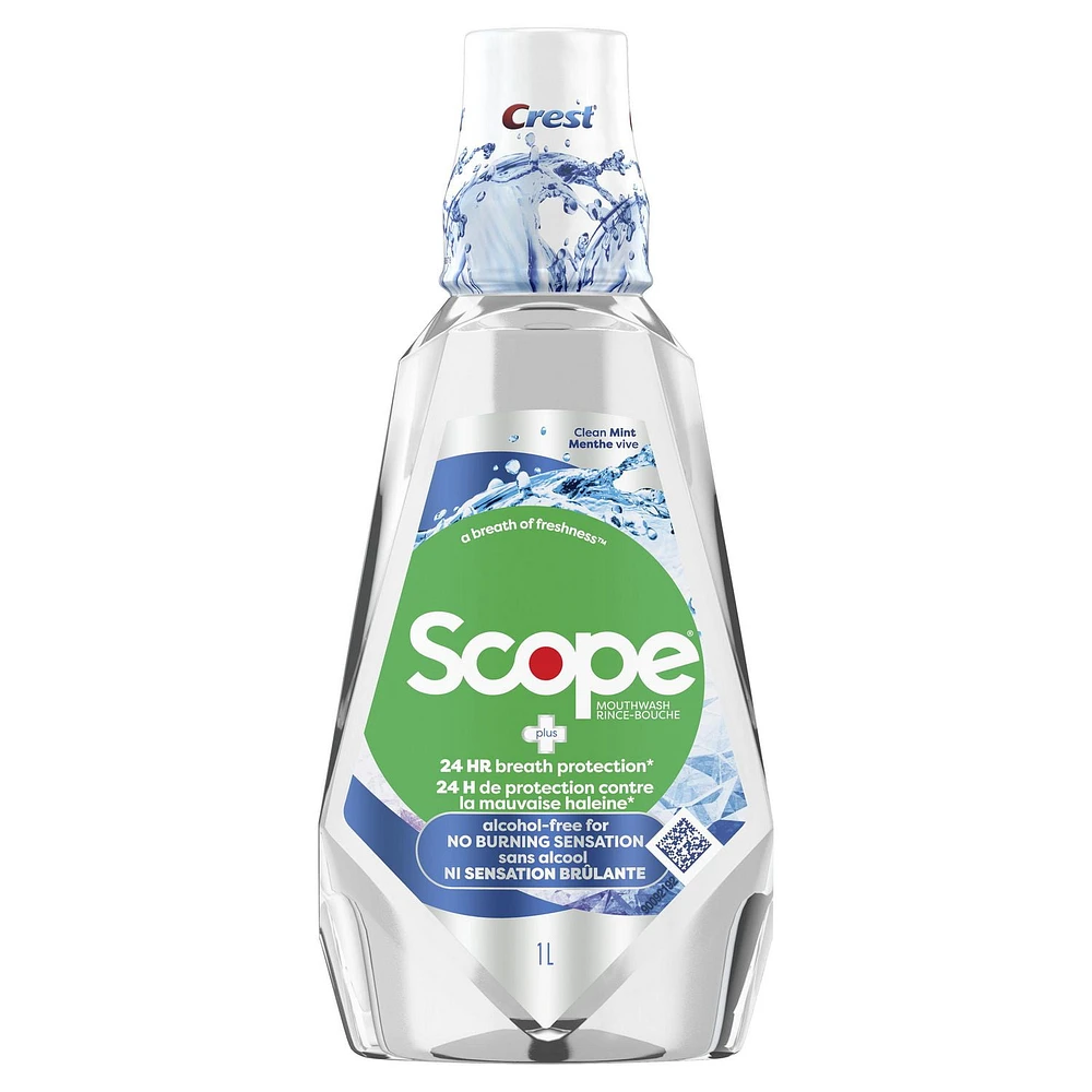 Rince-bouche Crest Scope protection contre la mauvaise haleine, sans alcool 1 L