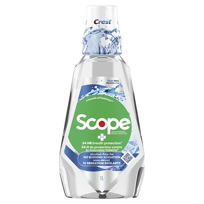 Rince-bouche Crest Scope protection contre la mauvaise haleine, sans alcool 1 L