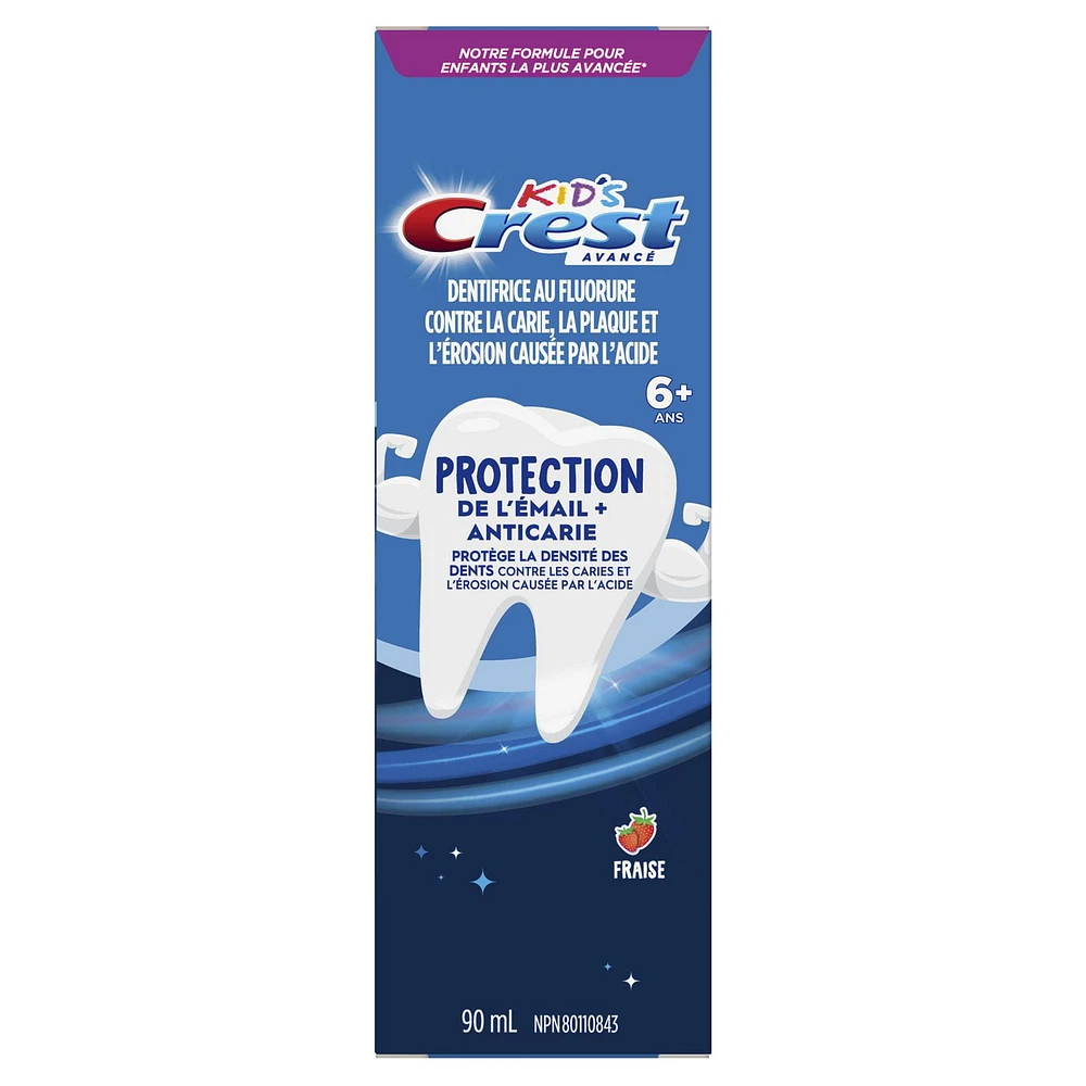 Crest Kids Enamel + Cavity Protection Toothpaste, Strawberry Flavor, 90 mL